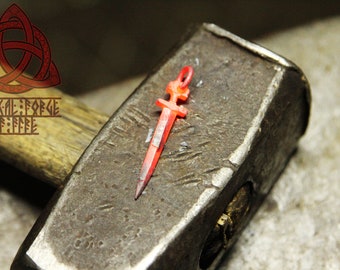 Hand forged iron Sword pendant