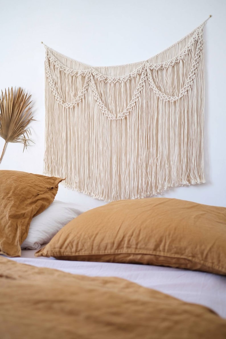 Macrame headboard Garland Etsy