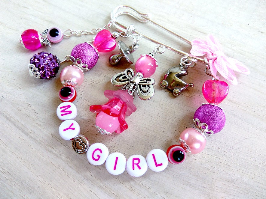 Baby girl jewelry Safety pin new baby jewelry Brooch Etsy