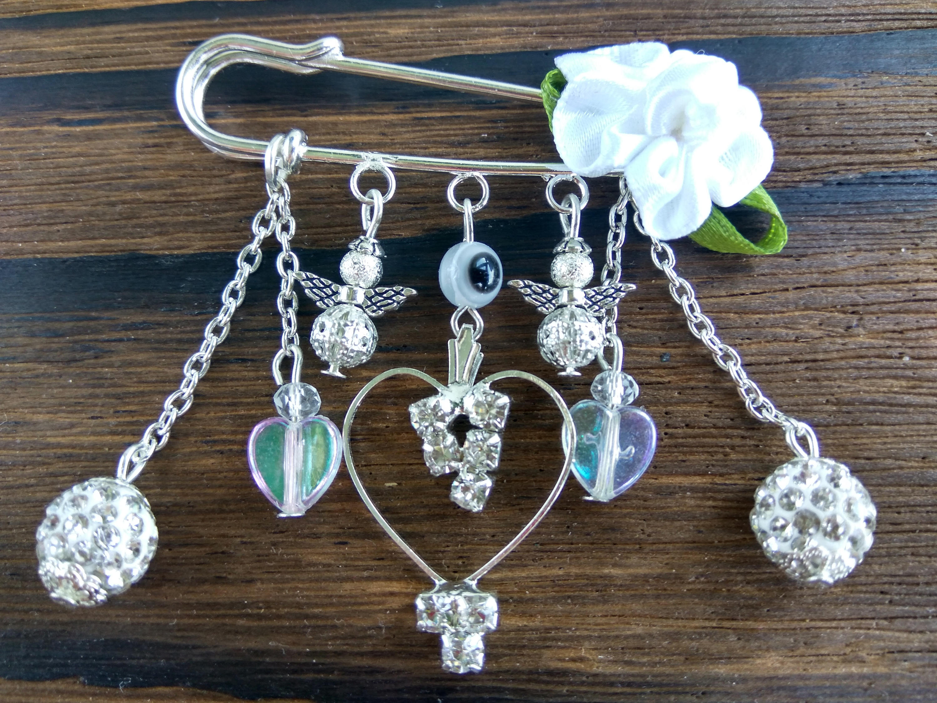 Safety pin brooch. Brooch pin jewelry evil eye. Jewelry woman Etsy