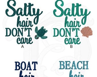 Custom "Hair Don't Care Hats"- Assorted styles to choose from- Beach Hair Don't Care-Salty Hair Don't Care- Boat Hair Don't Care