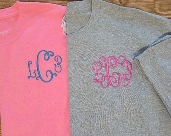 Monogram TShirt, Short Sleeve Monogrammed Tshirt, Gildan Brand,Vacation Shirts,Beach Shirt,Bachelorette Shirts,Group Shirts