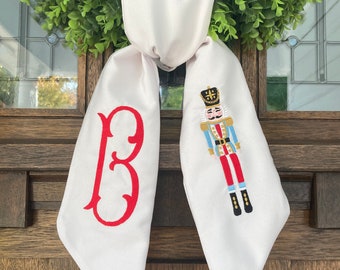 CHRISTMAS WREATH SASH, Nutcracker Decor,Front Door Decor, Holiday Decoration, Wreath Sash