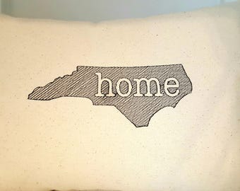 All States Available- HOME Style STATE 12 x 16 Pillow Cover,Pillow Insert not included,Hand Crafted USA Product,Accent Pillow Cover