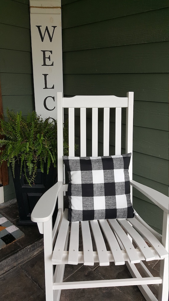 Black and White Buffalo Check Indoor/outdoor Pillow Covers Etsy