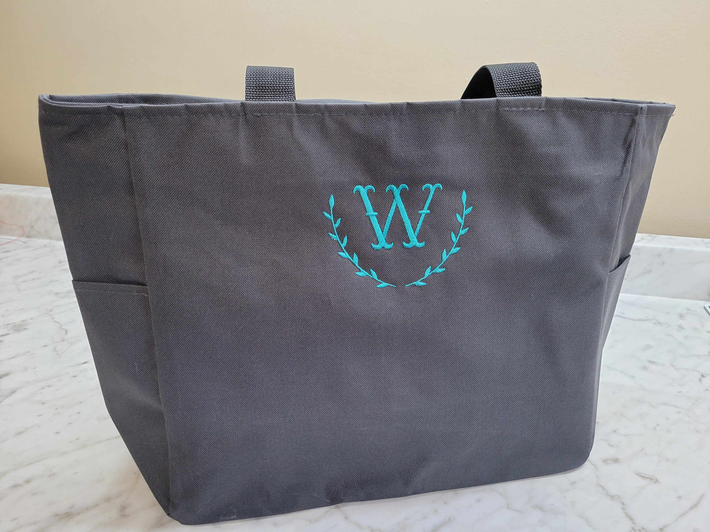 Large Zipper Tote Bag with Monogram – Pretty Personal Gifts