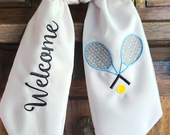 WELCOME TENNIS WREATH Sash-House Gift, Wedding Gift