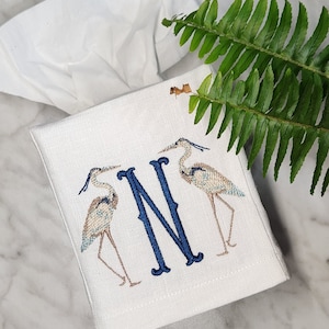 TISSUE BOX COVER-Monogram Square Tissue Box Cover