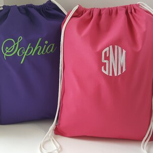 MONOGRAM DRAWSTRING BACKPACK-Personalized backpack -Gym Bag image 8