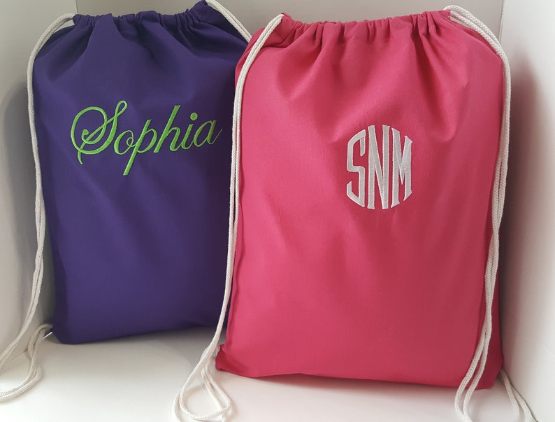 MONOGRAM DRAWSTRING BACKPACK-Personalized backpack -Gym Bag image 8