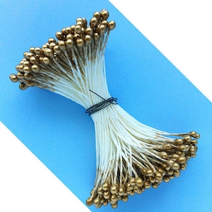 Round Metallic Gold Flower Stamens
