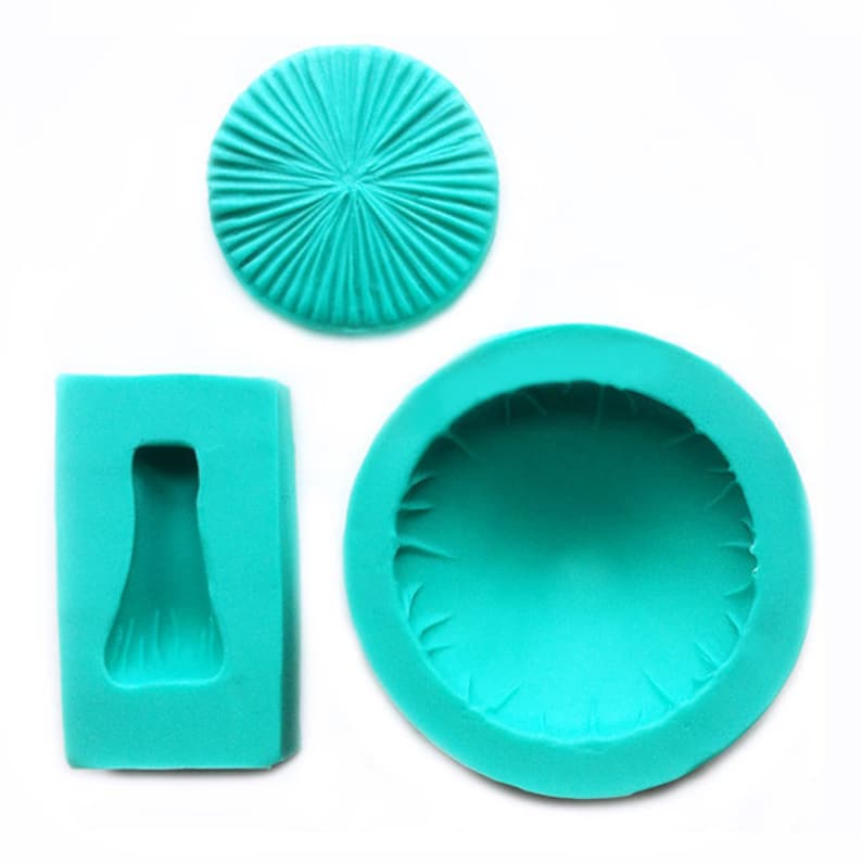 Parasol Mushroom Molds set of 3, cap, stem and gill image 1