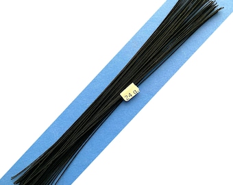 24 Gauge Black Cotton Covered Floral Wire - 60 feet per bundle (118.3m) in 12 inch (30.5cm) lengths