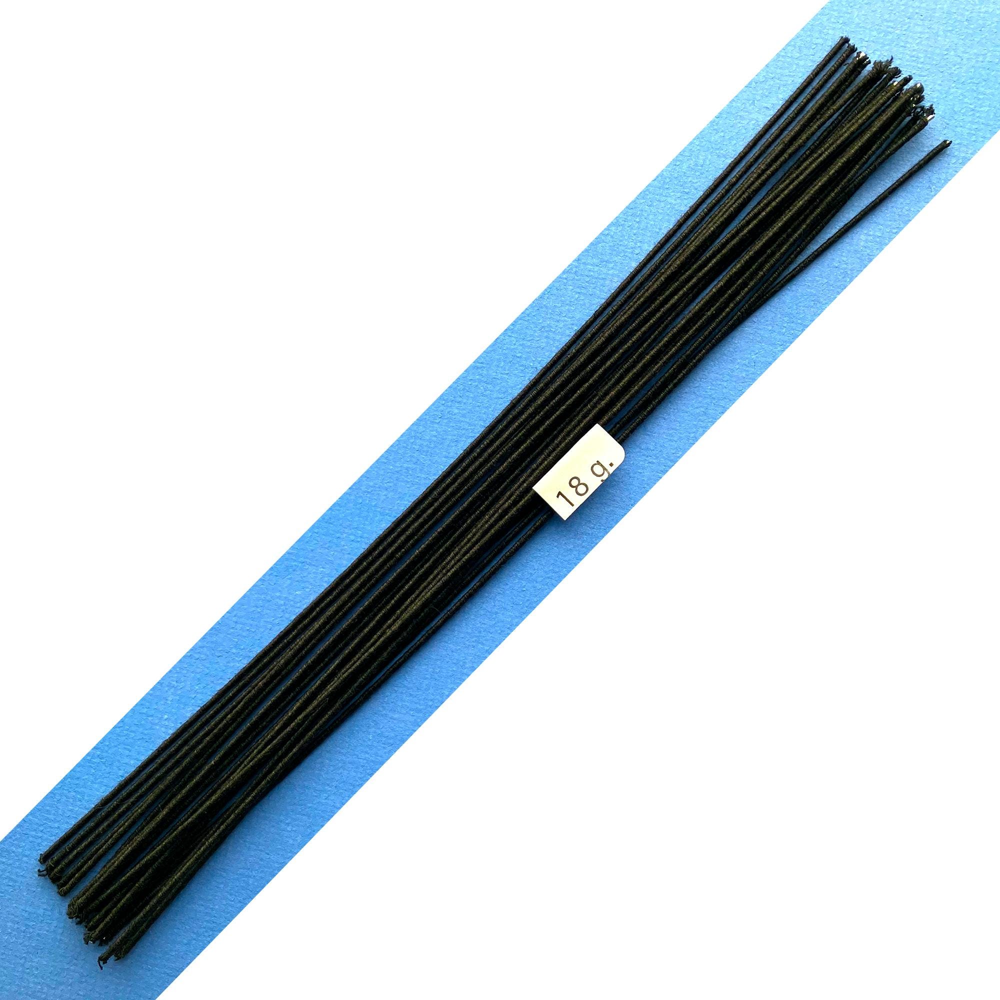 18 Gauge Black Cotton Covered Floral Wire - 20 feet per bundle (6.1m)…