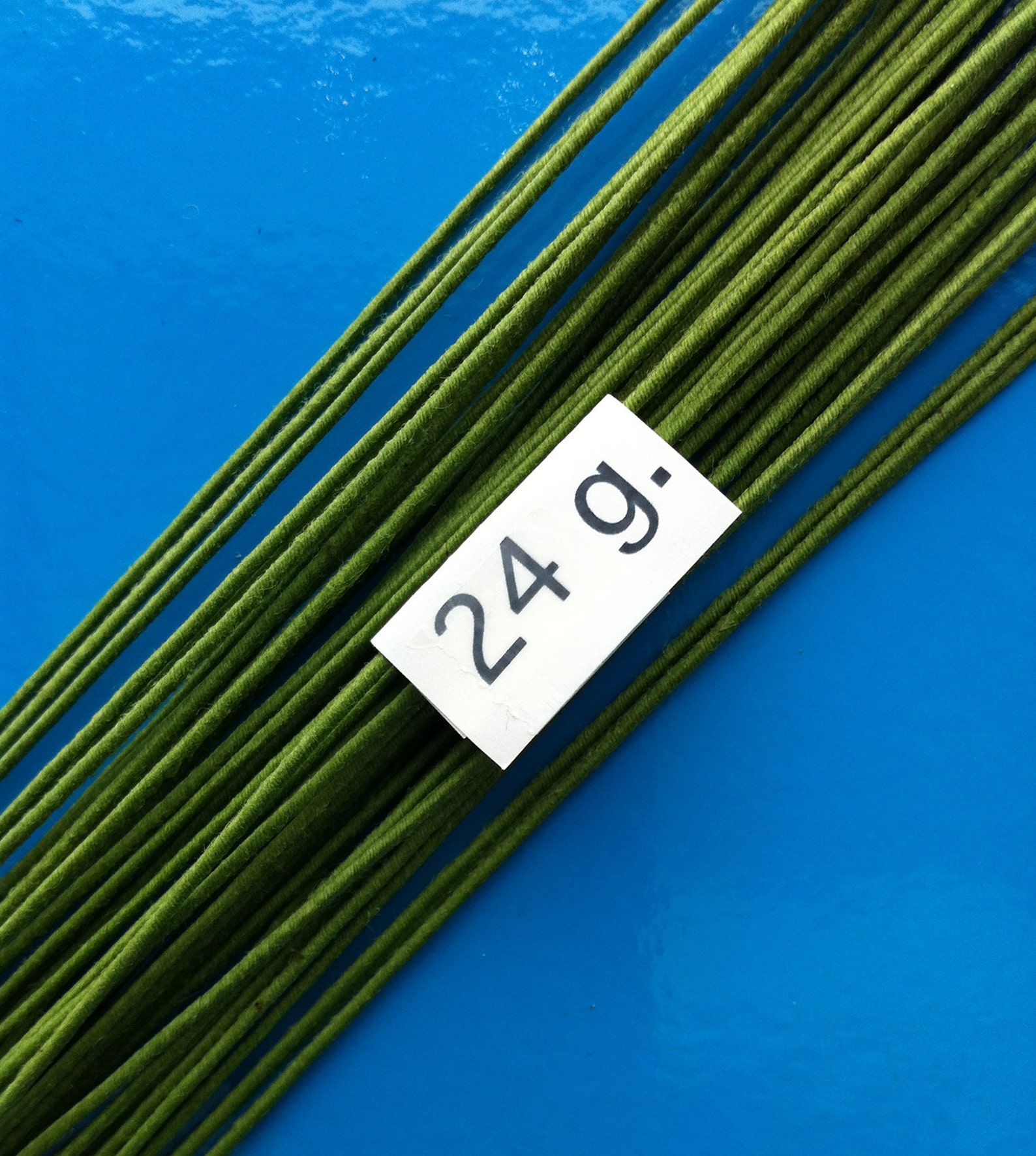 24 Gauge Green Cotton Covered Floral Wire 60 Feet per Bundle Etsy