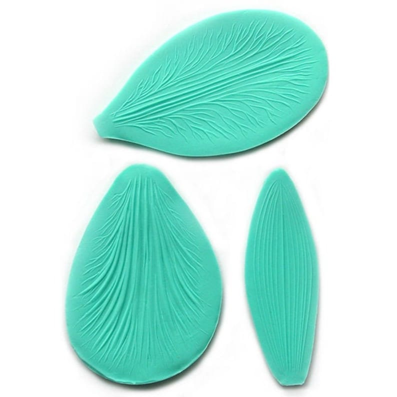 set of 3, petal, sepal and throat Cattleya Orchid Silicone Veiner