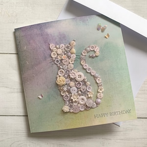 IMPRIMÉ (pas en 3D) Cartes d'anniversaire art chat, cartes originales impression art, jolie carte d'anniversaire, carte de voeux thème chat, cadeau art chat