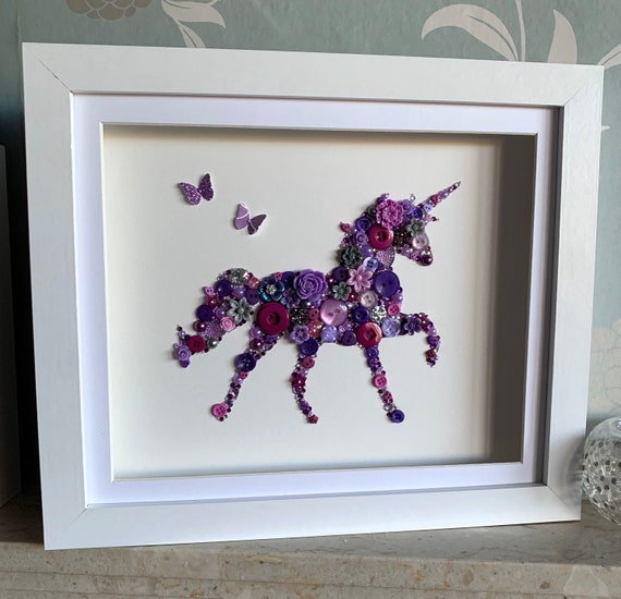 The Purple Unicorn Button Art Unicorn Unique Unicorn Gift | Etsy