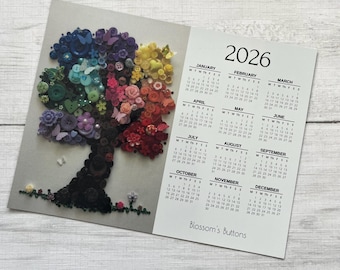 PRINTED 2026 Nature Theme Flexible Magnet Calendar, Bible Verse Magnet Calendar, Floral Art Printed Magnet, Sunflower Calendar, Tree Magnet