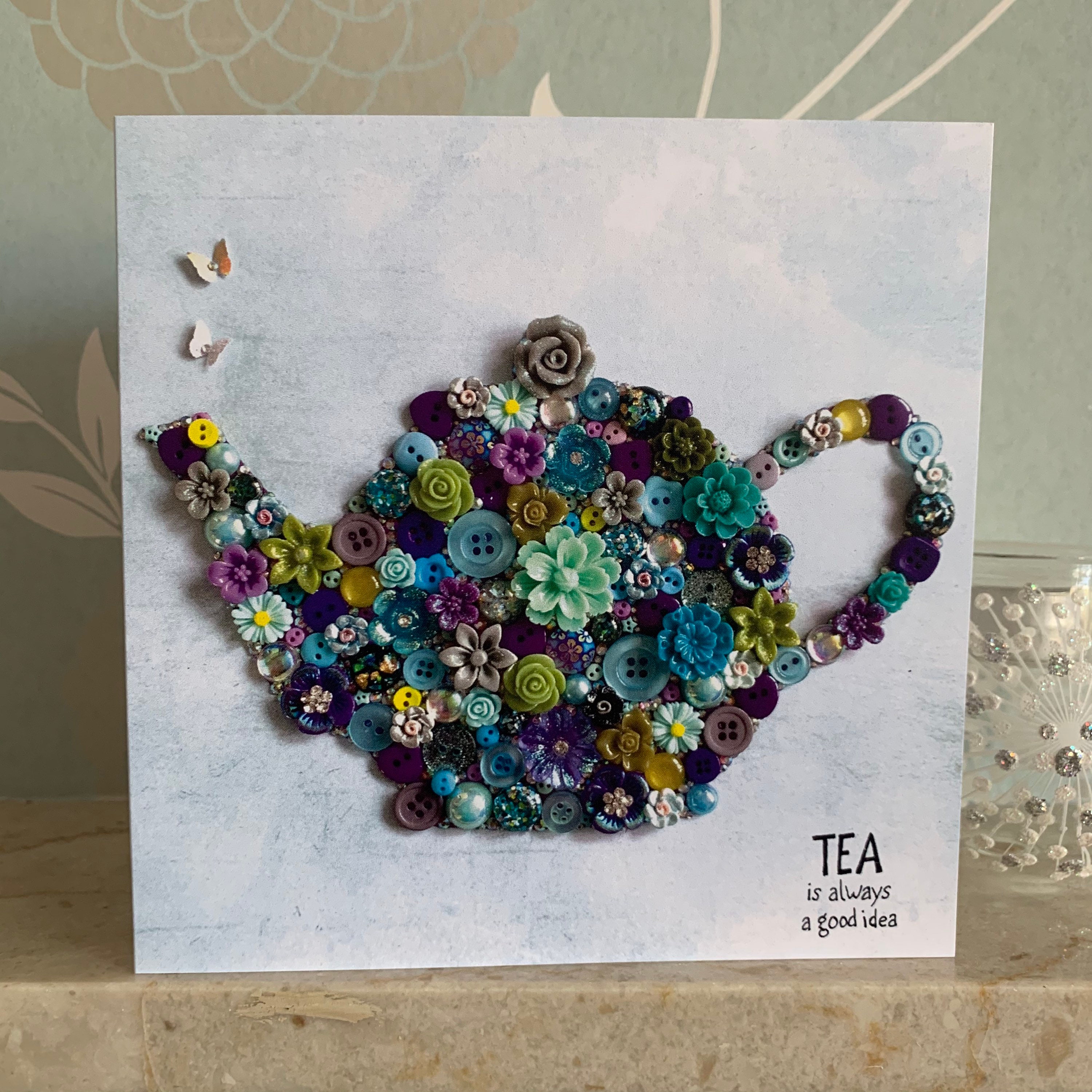 PRINTED Teapot Theme Greeting Cards Flat Printed Card Tea Etsy Canada