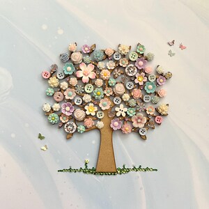 The Pastel Button Tree, Button Art, Tree Theme Decor, Nature Theme ...