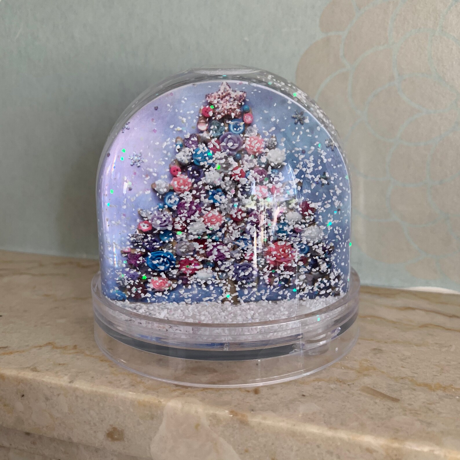Christmas Tree Snow Globe Pink Christmas Tree Festive Snow Etsy