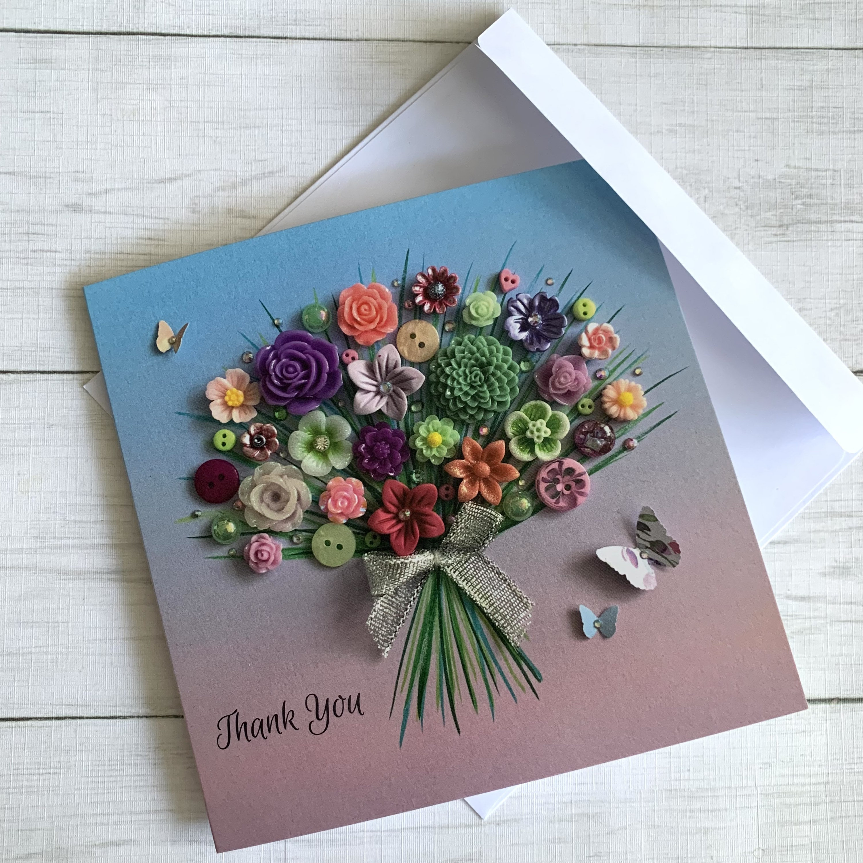 PRINTED Bouquet Art Thank You Cards, Flat Cards, Thank You Card, Flower Bouquet Card, Glossy Print Card, Blank Card, Flora Greeting Card - UK - View #8