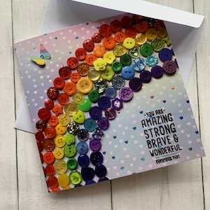 PRINTED Rainbow Greeting Cards, Flat Art Card, Self Esteem Card, Rainbow Card, Quote Card, Inspirational Cards, Matte cards, Blank cards