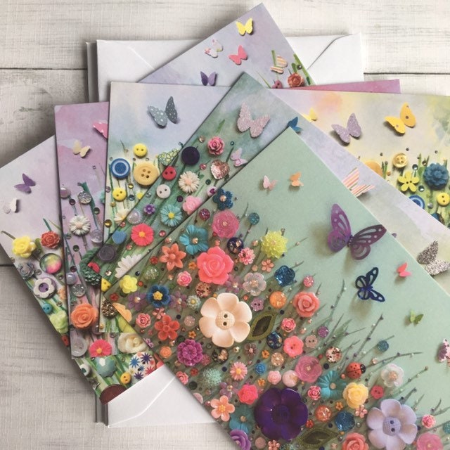 Set of 5 PRINTED Flower Postcards 5 Postcard Pack Flat Etsy UK