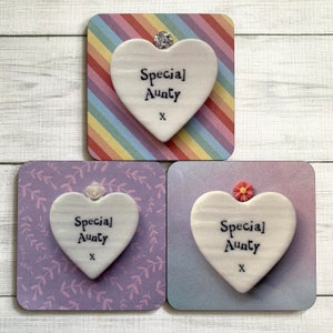 PRINTED (Not 3D) Individual Aunty Coasters, Special Aunty, Unique Coasters, Rainbow Aunty Gift, Unique Gifts for Aunties, Coaster Gift