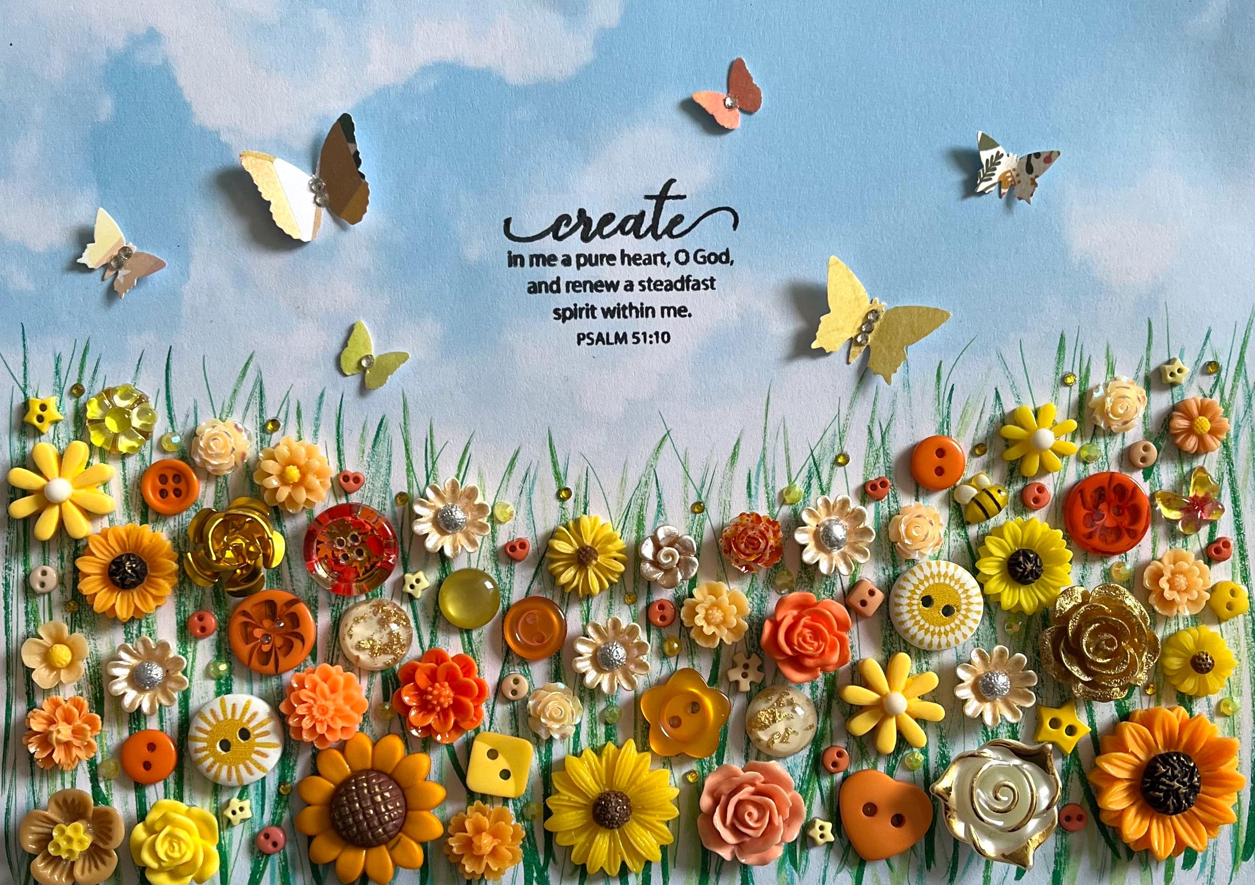 The Psalms Flower Meadow, Bible Verse Wallart, Scripture Floral Wall ...