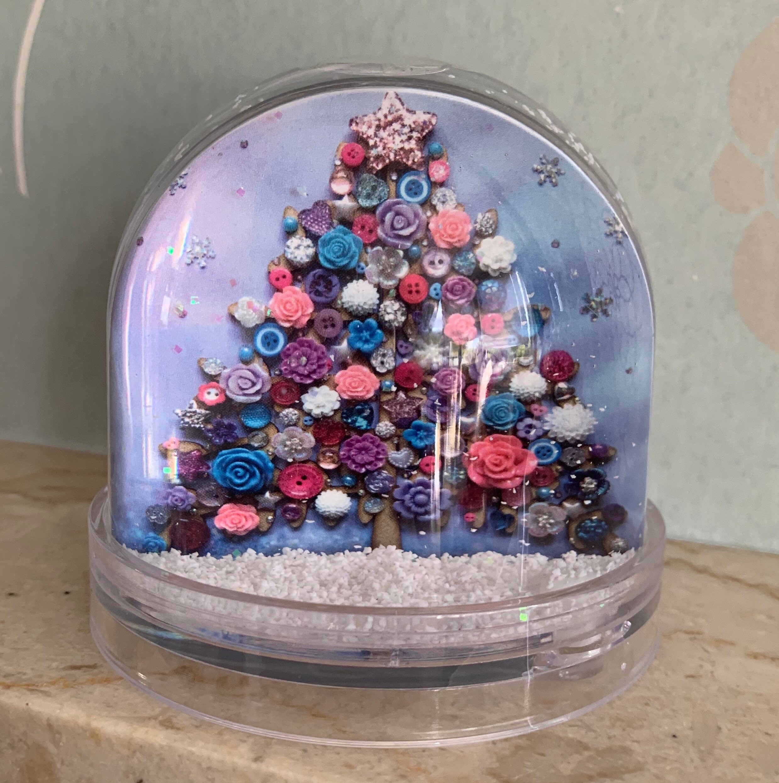 Christmas Tree Snow Globe Pink Christmas Tree Festive Snow Etsy