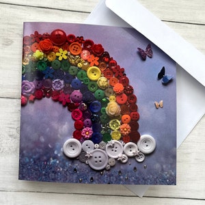 PRINTED (Not 3D) Rainbow Card, Glossy Rainbow Lover Card, Original Rainbow Art Card, Colourful Print Greetings Card, All Occasion Card