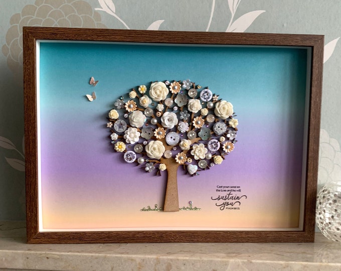 The Psalms Button Tree, Christian Wall Decor, Bible Verse Art, Psalm ...