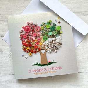 IMPRIMÉ (pas en 3D) carte de bébé, carte de félicitations de bébé, carte de bébé éléphant, impression Hello Little One, carte Little Miracle art arbre