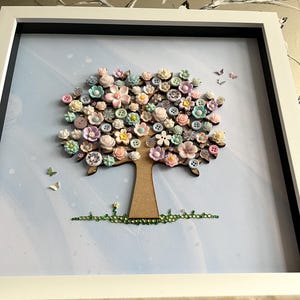 The Pastel Button Tree, Button Art, Tree Theme Decor, Nature Theme ...