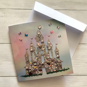 IMPRIMÉ Cartes de vœux Princess Castle, Cartes imprimées à plat, Carte du château des fées, Carte à thème du Palais Magique, Carte toutes occasions, Carte vierge