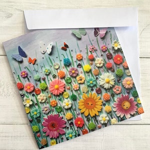 IMPRIMÉ Cartes de vœux Daisy Meadow, Cartes imprimées plates, Carte de vœux Daisy Floral Art, Cartes vierges pour toutes les occasions, Art de jardin de fleurs