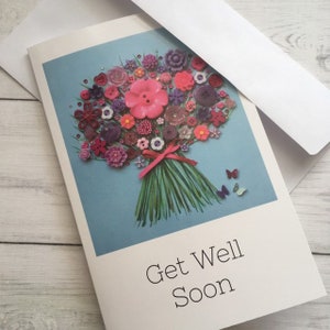 IMPRIMÉ (pas en 3D) Cartes de rétablissement, Cartes de rétablissement, Carte de rétablissement, Carte de bouquet de fleurs, Carte d'art floral, Carte imprimée sur papier glacé, Cartes vierges