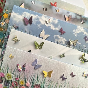 PRINTED Set of 5 Flower Meadow Cards, 18.2x11.7cm Floral Art Card Set ...