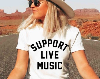 Support Live Music Varsity-Style Concert Festival T-Shirt, Support Local Bands, Local Music, Gift For Musicians Artists & Music Lovers