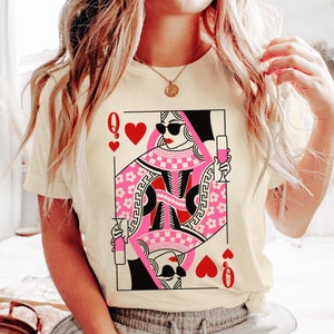 T-shirt reine de coeur, cadeau fête des mères pour maman, anniversaire reine, chemise coeur Saint Valentin, cadeau de demoiselle d'honneur EVJF pour elle