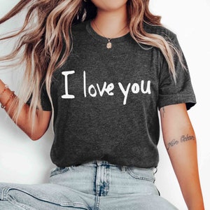I Love You Minimalist-Style T-Shirt, Love & Affection, Valentines Day Birthday Anniversary Gift For Wives Girlfriends Husbands Boyfriends