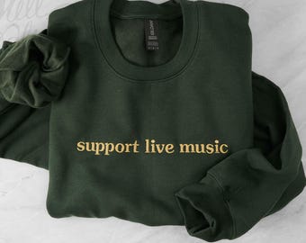 Embroidered Support Live Music Shirt | Concert Festival Outfit