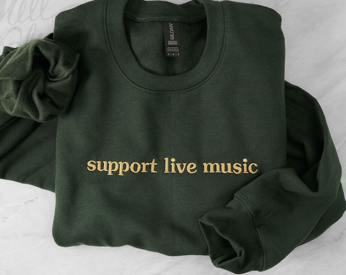Embroidered Support Live Music Shirt | Concert Festival Outfit