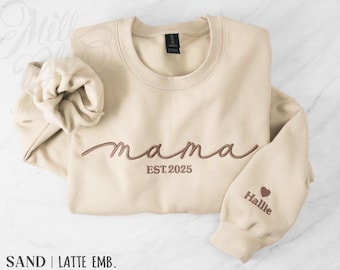 Embroidered Mama Sweatshirt | Personalized with Kids Names
