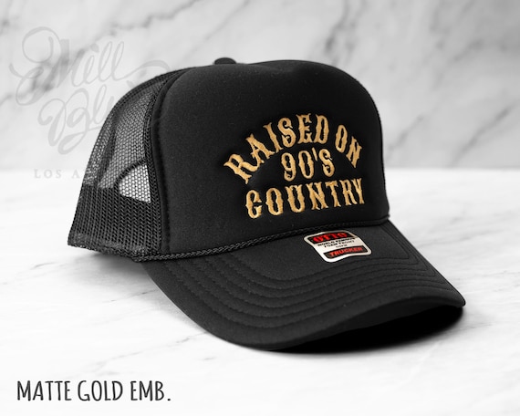 Raised On 90s Country Embroidered Trucker Hat | Country Music Festival Cap