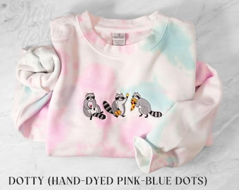 Raccoon Embroidery Sweatshirt | Trash Pandas Party Animals