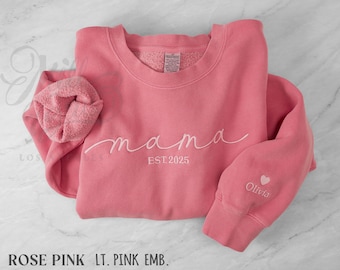 Custom Embroidered Tie Dye Mama Sweatshirt | Butter Soft Fleece, Personalized Kids Names