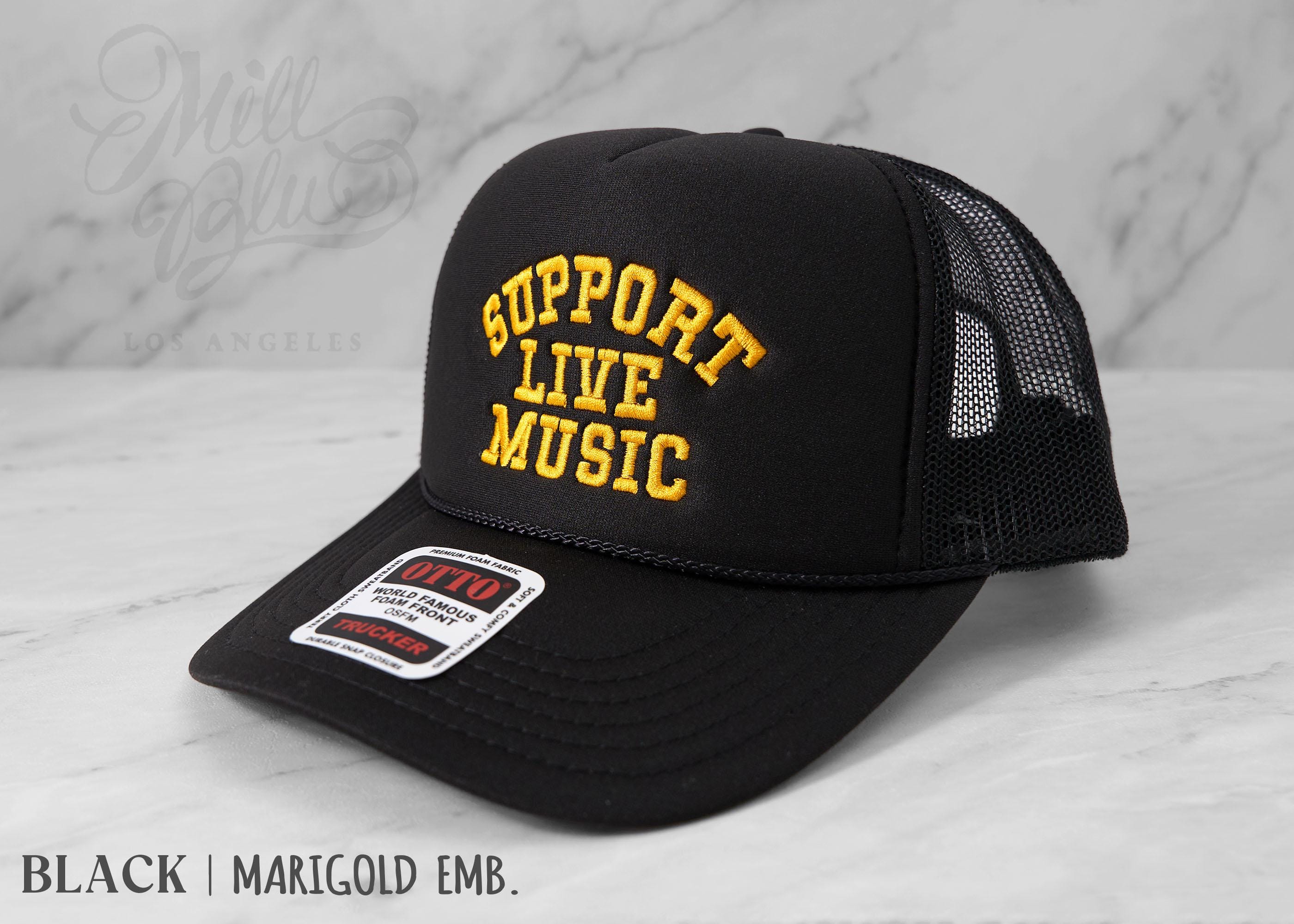 Embroidered Support Live Music Foam-front Trucker Hat  display picture 3